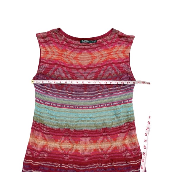 Ralph Lauren Rainbow Crochet Cotton Linen Pointelle Dress - Picture 7 of 10